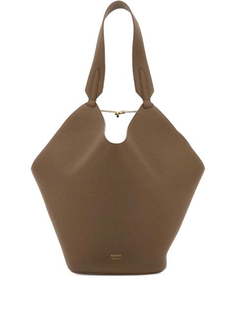 KHAITE Lotus leather tote bag - Brown - zdjęcie produktu nr 1