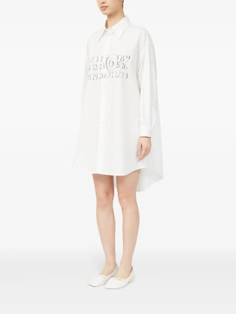 MM6 Maison Margiela signature numbers motif shirt dress - White