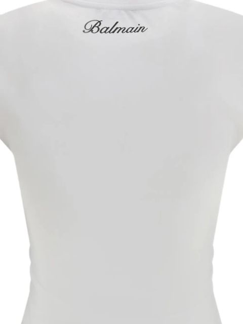 Balmain draped buttoned T-shirt - White