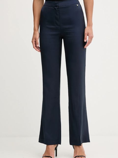 Pedro del Hierro spodnie damskie kolor granatowy szerokie high waist 7602509 - zdjęcie produktu nr 1