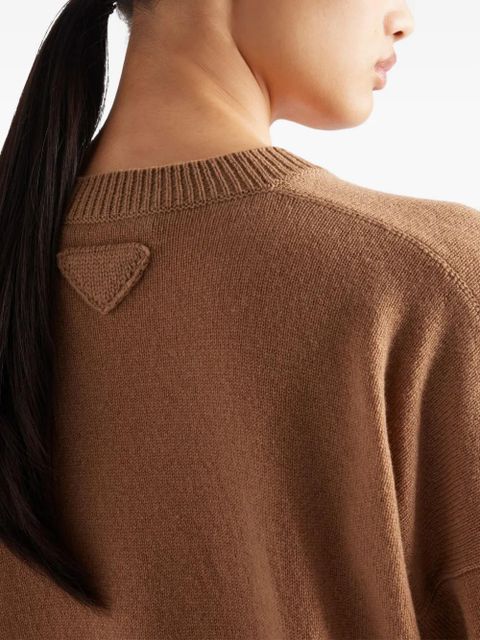 Prada ribbed cashmere cardigan - Brown