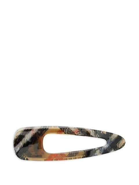 Burberry check hair clip - Brown - zdjęcie produktu nr 1