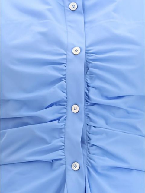 Alexander McQueen shirred shirt dress - Blue