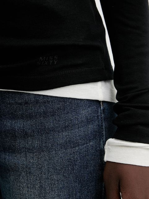 Miss Sixty longsleeve z dodatkiem wełny 2-pack kolor czarny 6S3SJ3360A