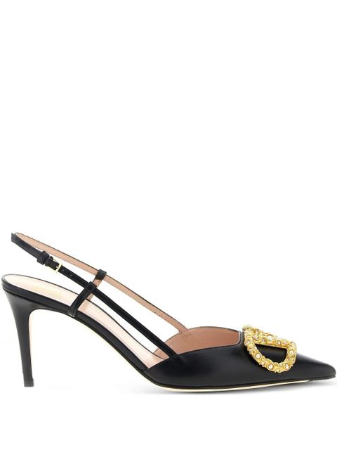 Valentino Garavani 80mm VLogo Signature slingback pumps - Black - zdjęcie produktu nr 1