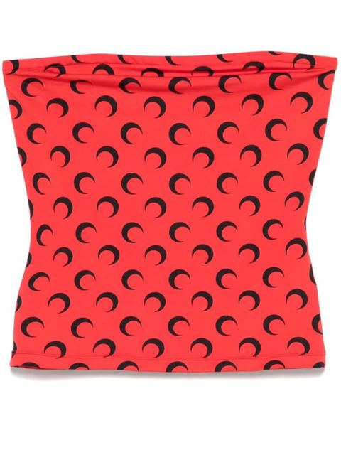 Marine Serre Moonogram-pattern top - Red - zdjęcie produktu nr 1