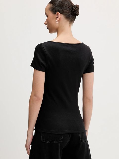 Tommy Jeans t-shirt damski kolor czarny DW0DW21837