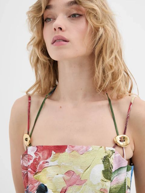 Stine Goya sukienka bawełniana kolor multicolor midi rozkloszowana SG-SS25-D092-2340P