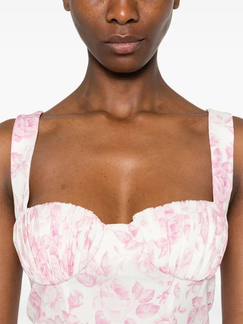 Rowen Rose rose-print maxi dress - White