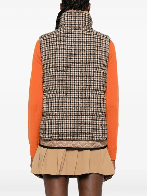 Moncler Touvet check-pattern quilted gilet - Neutrals