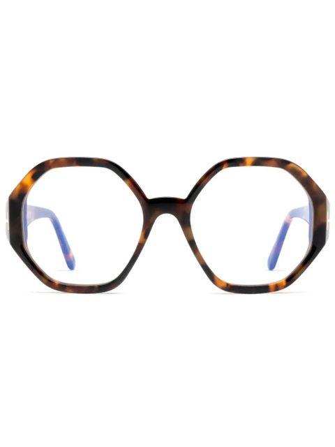 TOM FORD Eyewear hexagon-frame glasses - Brown - zdjęcie produktu nr 1