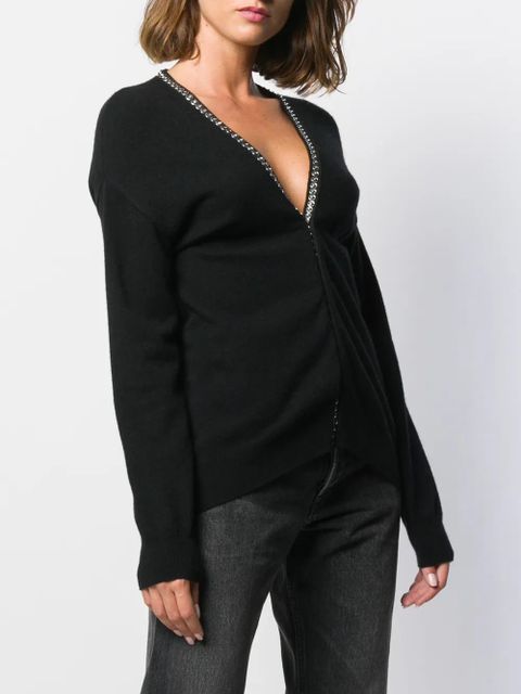 Saint Laurent embellished trim cardigan - Black