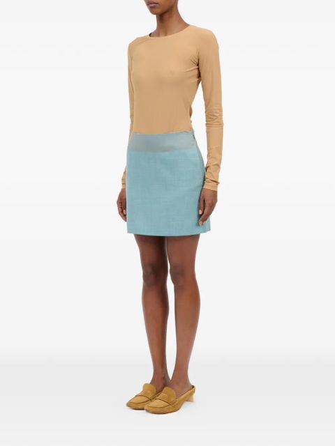MM6 Maison Margiela two-tone wool mini skirt - Blue