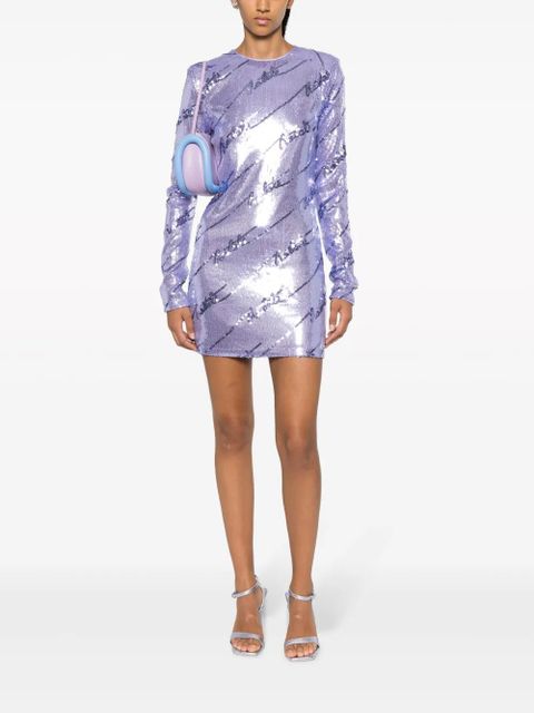 ROTATE BIRGER CHRISTENSEN logo-embellished sequin minidress - Purple - zdjęcie produktu nr 2