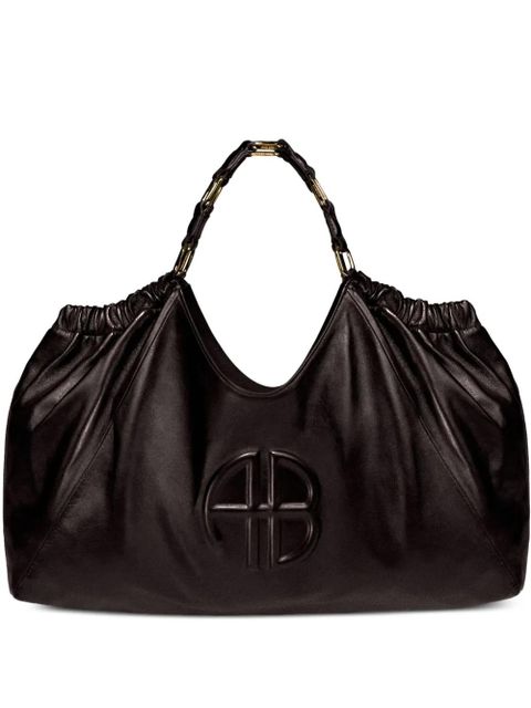 ANINE BING medium Kate embossed-logo drawstring tote bag - Red - zdjęcie produktu nr 1