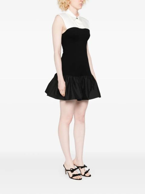 SANDRO ruffle-overlay mini day dress - Black