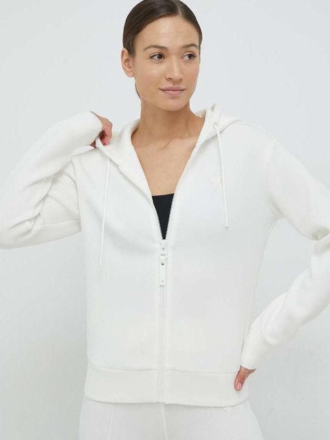 Guess bluza ALLIE damska kolor beżowy z kapturem z nadrukiem V3RQ11 K7UW2 - zdjęcie produktu nr 1