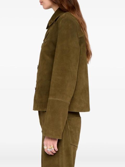 Zadig&Voltaire Lessa button suede jacket - Green