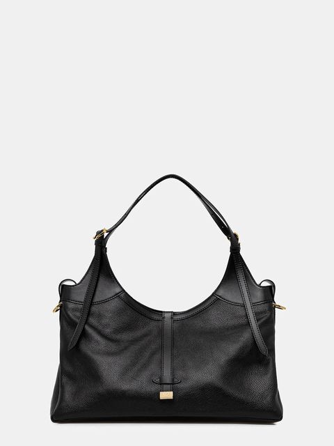 Pollini torebka skórzana kolor czarny PC4400PP0N QA1 - zdjęcie produktu nr 1