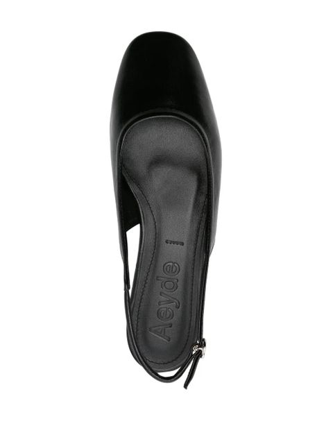 Aeyde Dani leather ballerina shoes - Black