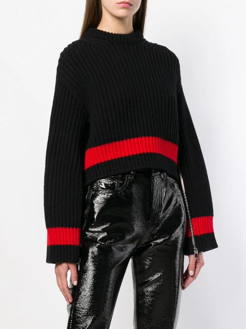 Alexander McQueen zipped sleeves chunky knit sweater - Black