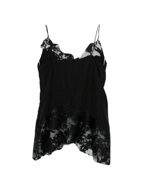 Alexander McQueen lace-trimmed silk blouse - Black - zdjęcie produktu nr 2