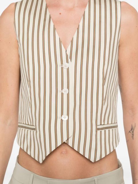 Max Mara striped button waistcoat - Neutrals