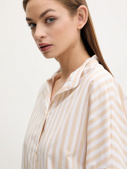 MUUV. sukienka kolor beżowy mini oversize