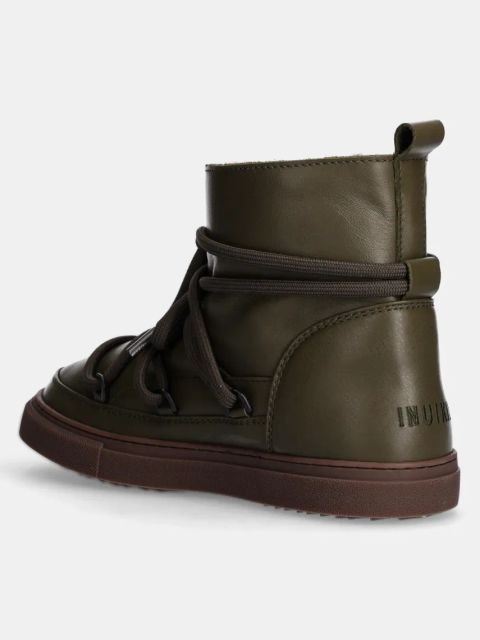 Inuikii śniegowce skórzane Full Leather kolor zielony 55102-087