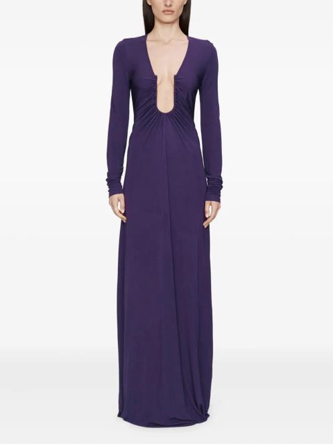 Christopher Esber Arced Palm long-sleeves maxi dress - Purple