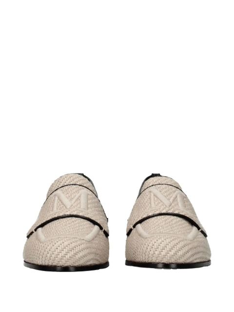 Max Mara woven leather-trim loafers - Neutrals
