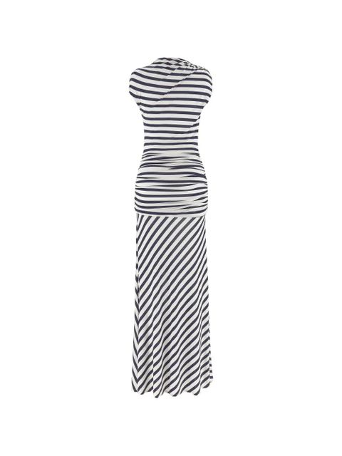 Self-Portrait striped draped maxi dress - White - zdjęcie produktu nr 2