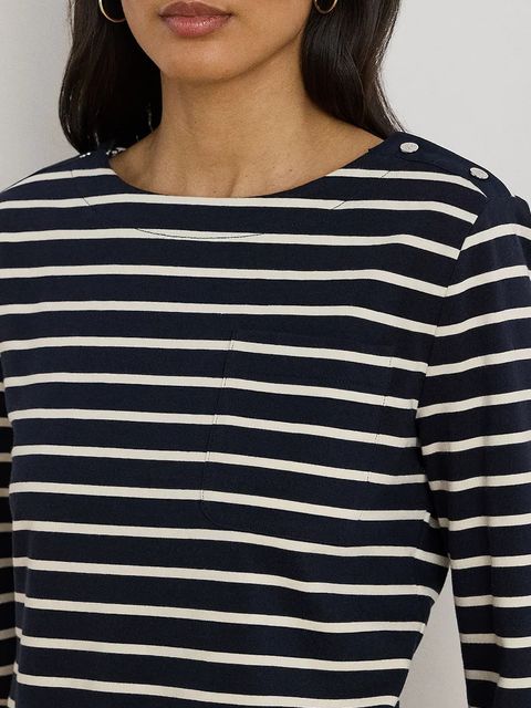 Lauren Ralph Lauren longsleeve bawełniany damskie kolor granatowy 200980155