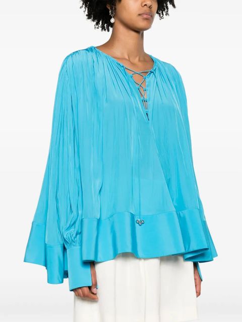 Lanvin gathered drop-shoulder kaftan - Blue