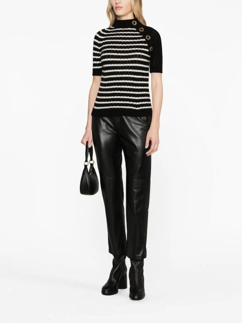 Balmain striped cashmere-blend top - Black - zdjęcie produktu nr 2