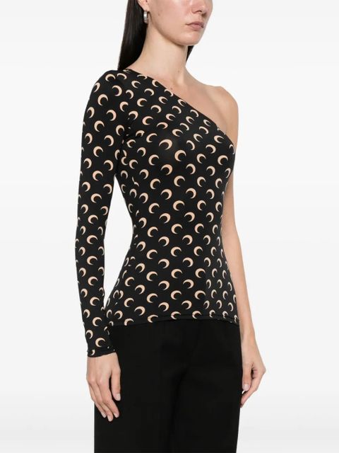 Marine Serre Crescent Moon asymmetric top - Black