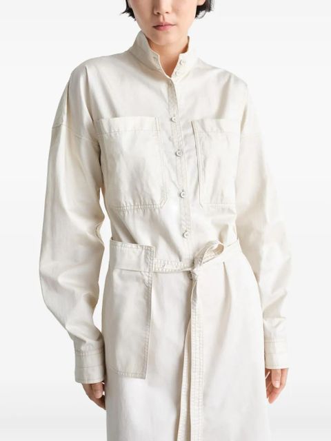 LEMAIRE belted maxi short dress - White