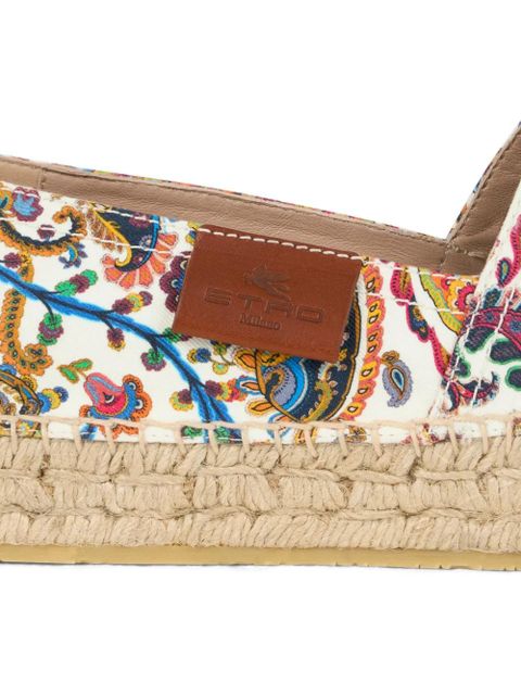 ETRO printed cotton espadrilles - White