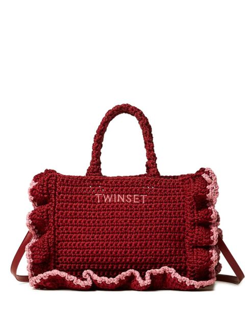 TWINSET ruffled-detail tote bag - Red - zdjęcie produktu nr 1