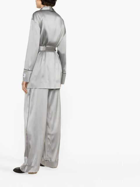 Dolce & Gabbana belted satin jacket - Grey