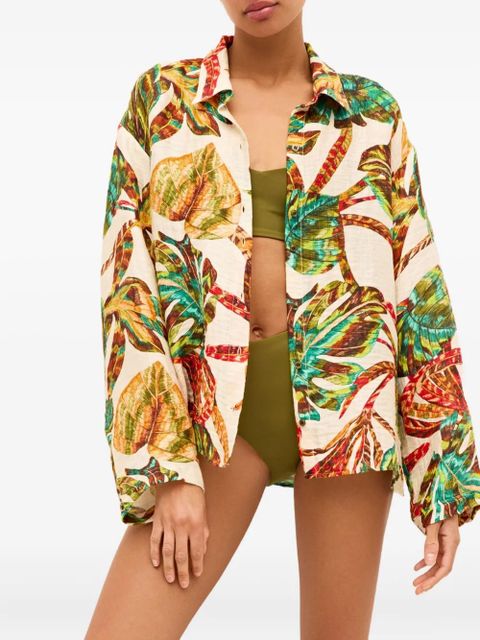 Marie Oliver tropical-print beach shirt - Green - zdjęcie produktu nr 1