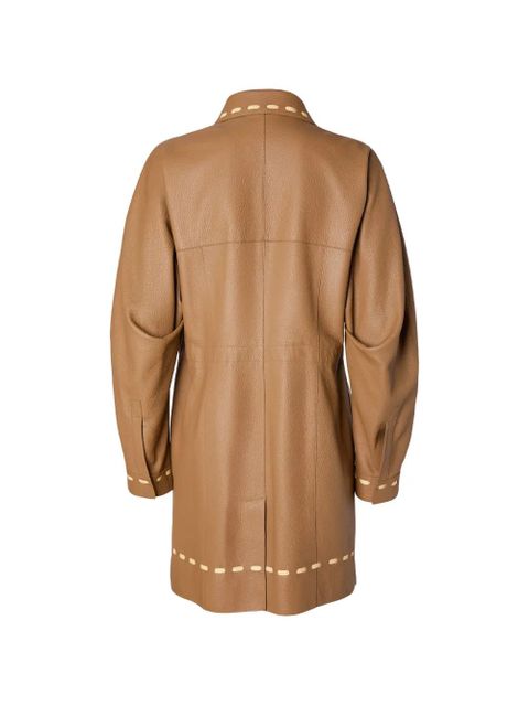 FENDI stitch-detail coat - Brown - zdjęcie produktu nr 2