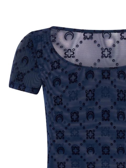 Marine Serre Moonogram mesh T-shirt - Blue - zdjęcie produktu nr 2