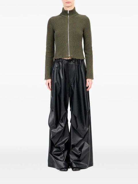 MM6 Maison Margiela wide-leg crinkled trousers - Black