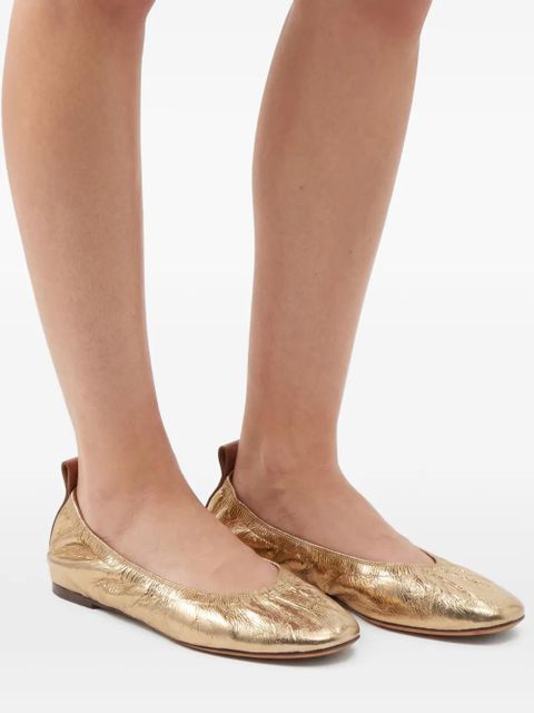 Lanvin metallic leather ballerina shoes - Silver
