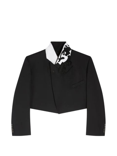 DRIES VAN NOTEN embroidered cropped blazer - Black - zdjęcie produktu nr 1