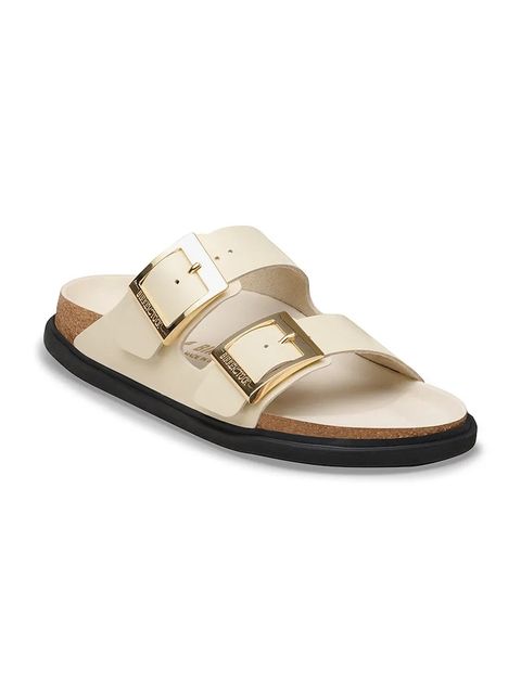 Birkenstock klapki na płaskim obcasie damskie skórzane Arizona Droplet Buckle - zdjęcie produktu nr 1