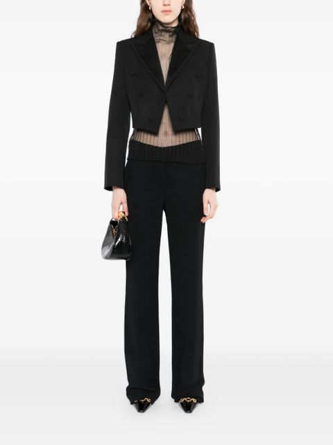 Alexander McQueen Double Lapel Cropped Jacket - Black - zdjęcie produktu nr 2