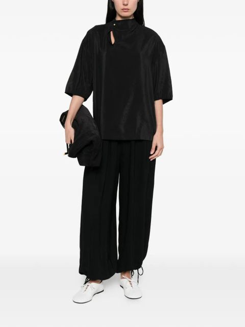 LEMAIRE soft collar ruffled top - Black - zdjęcie produktu nr 2