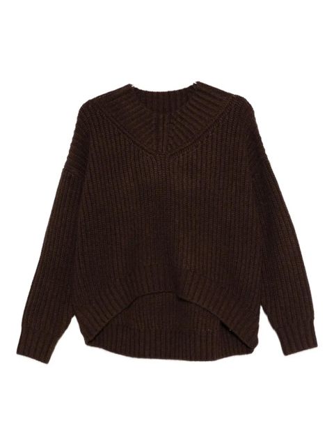 STAUD ribbed V-neck sweater - Brown
